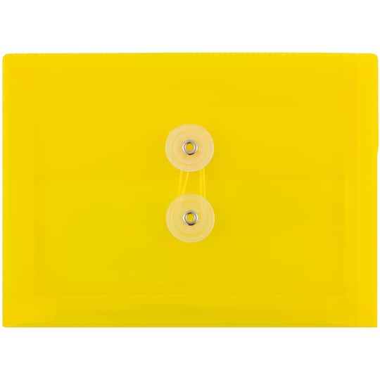 JAM Paper 5.5" x 7.5" Button & String Tie Closure Plastic Envelopes